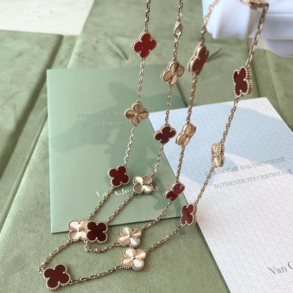 [Revel Jewelry]CLOVER 20 MOTIFS LASER CARNELIAN HALSKETTE