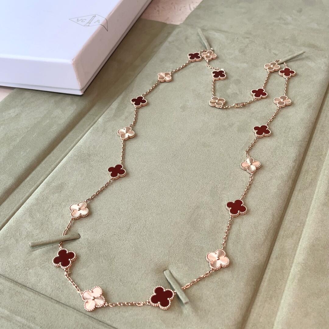 [Revel Jewelry]CLOVER 20 MOTIFS LASER CARNELIAN HALSKETTE