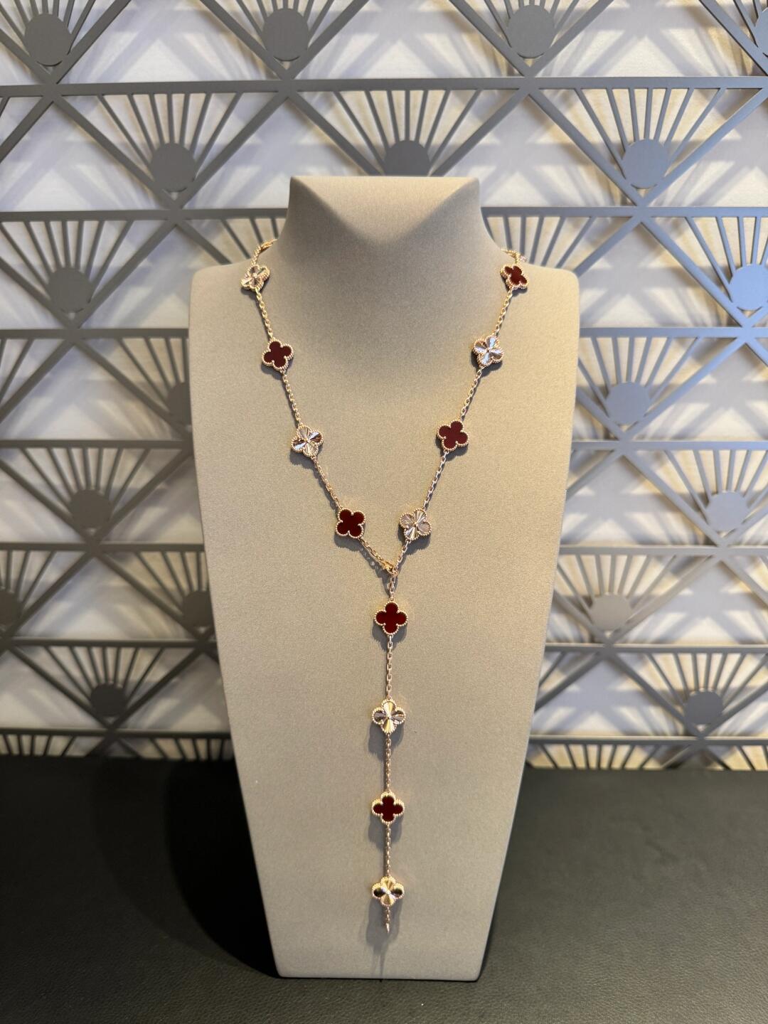 [Revel Jewelry]CLOVER 20 MOTIFS LASER CARNELIAN HALSKETTE