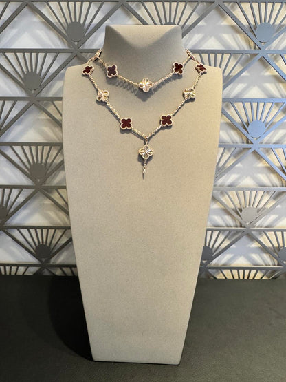 [Revel Jewelry]CLOVER 20 MOTIFS LASER CARNELIAN HALSKETTE