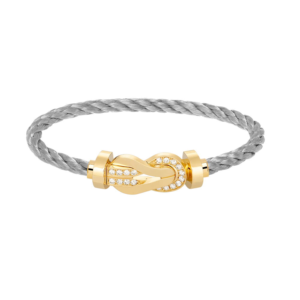 [Revel Jewelry]CHANCE LARGE 8 FIGURE BUCKLE HALF DIAMOND BRACELET GOLD