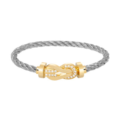 [Revel Jewelry]CHANCE LARGE 8 FIGURE BUCKLE HALF DIAMOND BRACELET GOLD
