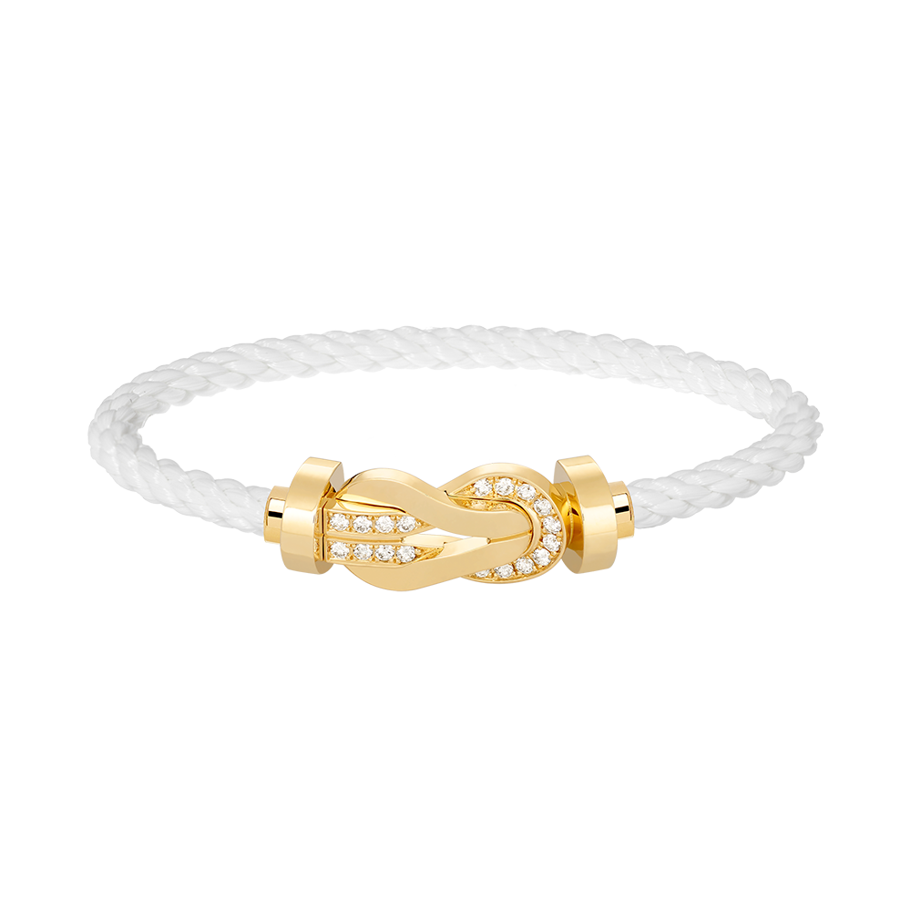 [Revel Jewelry]CHANCE LARGE 8 FIGURE BUCKLE HALF DIAMOND BRACELET GOLD