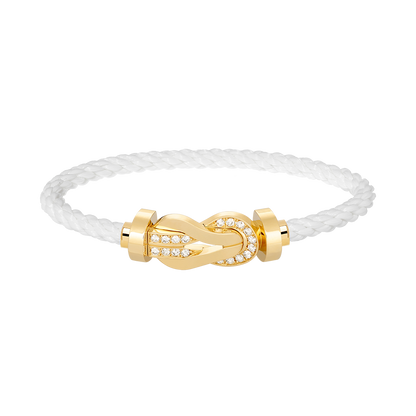 [Revel Jewelry]CHANCE LARGE 8 FIGURE BUCKLE HALF DIAMOND BRACELET GOLD
