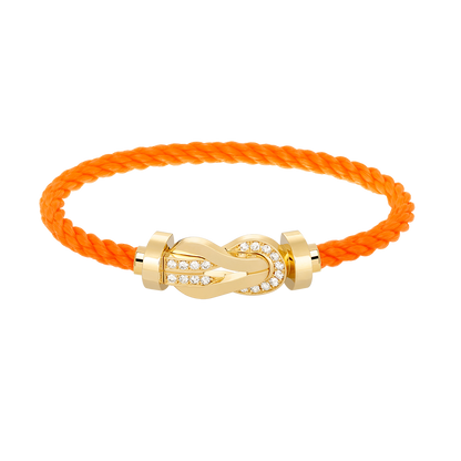 [Revel Jewelry]CHANCE LARGE 8 FIGURE BUCKLE HALF DIAMOND BRACELET GOLD