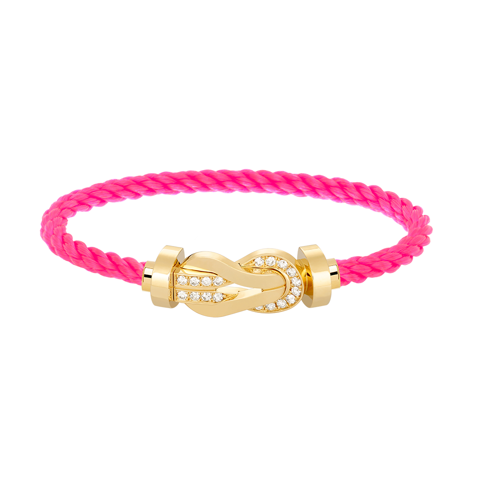 [Revel Jewelry]CHANCE LARGE 8 FIGURE BUCKLE HALF DIAMOND BRACELET GOLD
