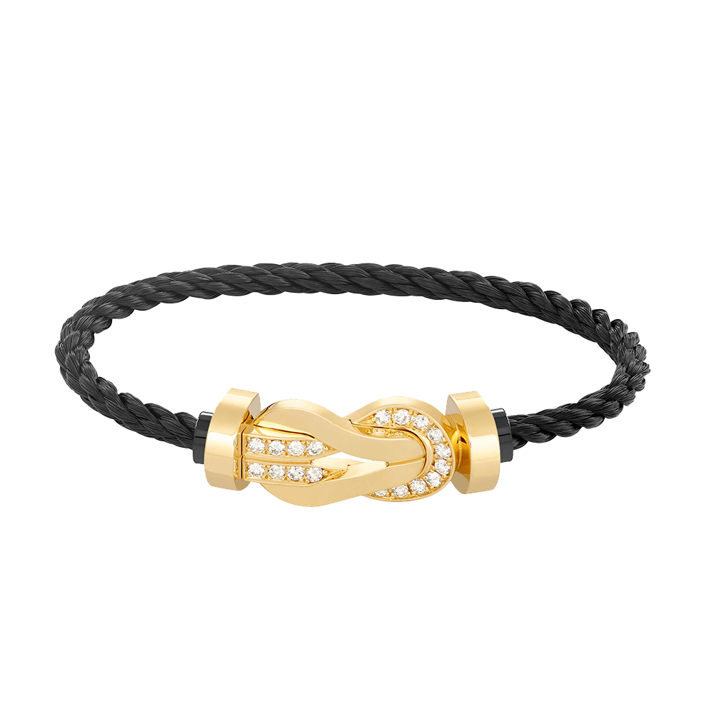 [Revel Jewelry]CHANCE LARGE 8 FIGURE BUCKLE HALF DIAMOND BRACELET GOLD
