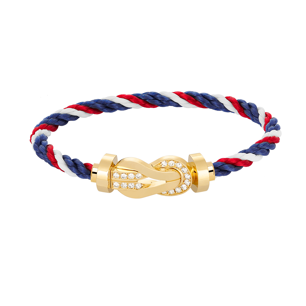 [Revel Jewelry]CHANCE LARGE 8 FIGURE BUCKLE HALF DIAMOND BRACELET GOLD