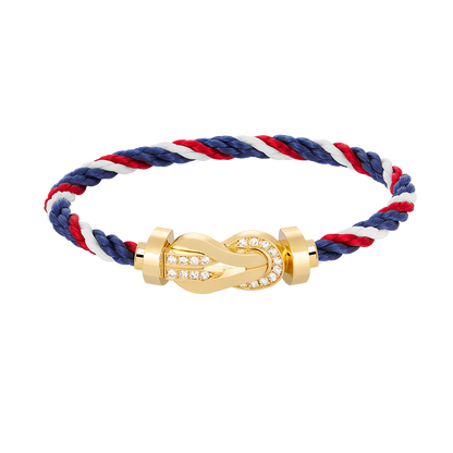 [Revel Jewelry]CHANCE LARGE 8 FIGURE BUCKLE HALF DIAMOND BRACELET GOLD