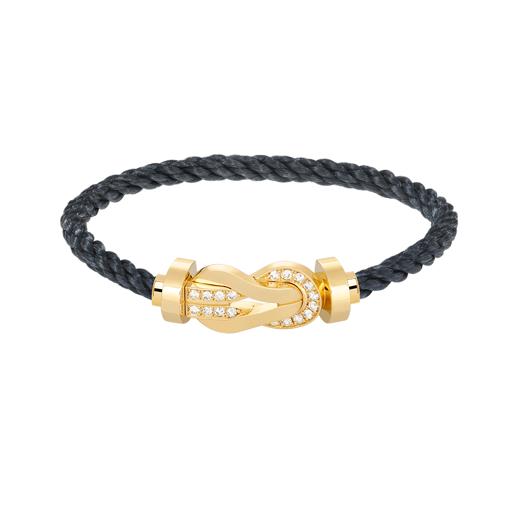 [Revel Jewelry]CHANCE LARGE 8 FIGURE BUCKLE HALF DIAMOND BRACELET GOLD
