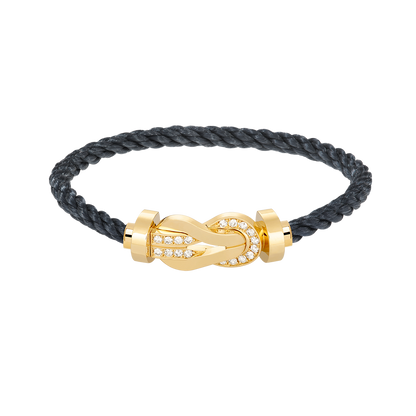 [Revel Jewelry]CHANCE LARGE 8 FIGURE BUCKLE HALF DIAMOND BRACELET GOLD