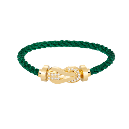 [Revel Jewelry]CHANCE LARGE 8 FIGURE BUCKLE HALF DIAMOND BRACELET GOLD