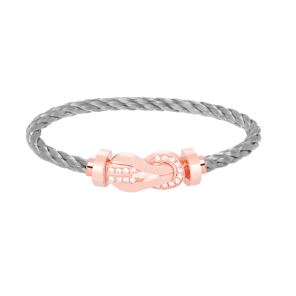 [Revel Jewelry]CHANCE LARGE 8 FIGURE BUCKLE HALF DIAMOND BRACELET ROSE GOLD