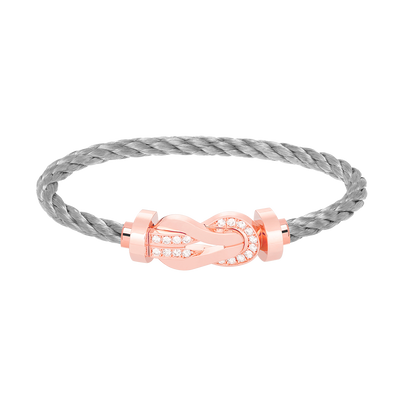 [Revel Jewelry]CHANCE LARGE 8 FIGURE BUCKLE HALF DIAMOND BRACELET ROSE GOLD