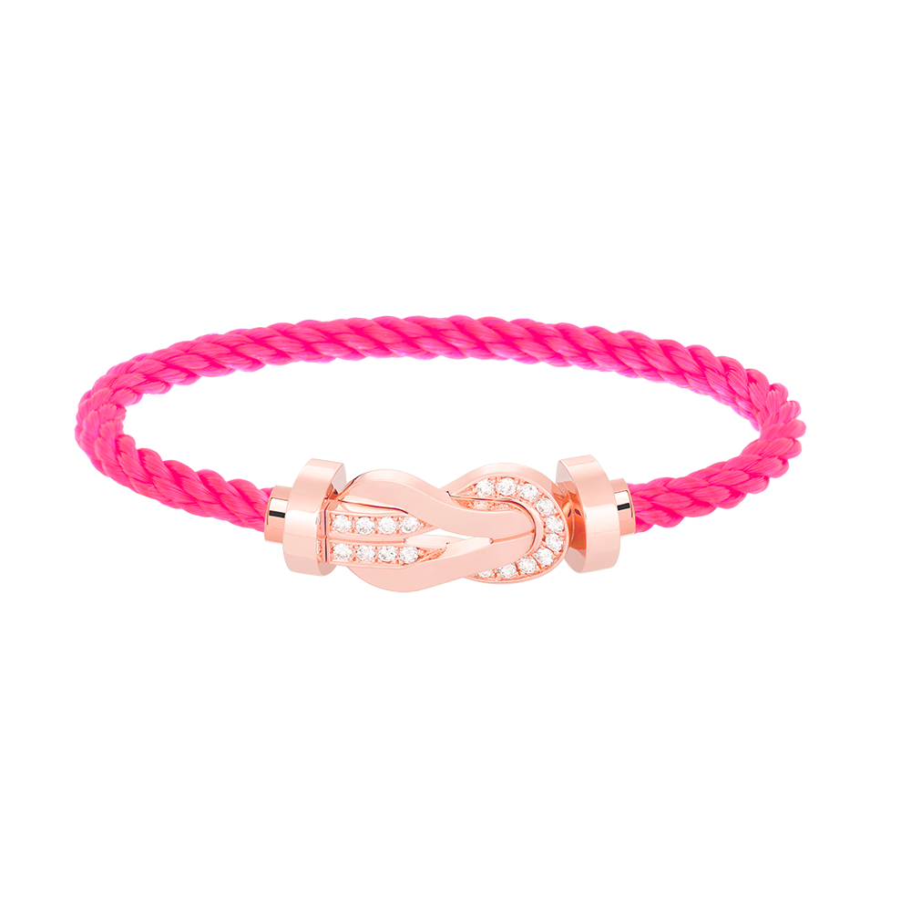 [Revel Jewelry]CHANCE LARGE 8 FIGURE BUCKLE HALF DIAMOND BRACELET ROSE GOLD