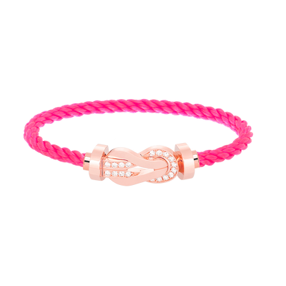 [Revel Jewelry]CHANCE LARGE 8 FIGURE BUCKLE HALF DIAMOND BRACELET ROSE GOLD