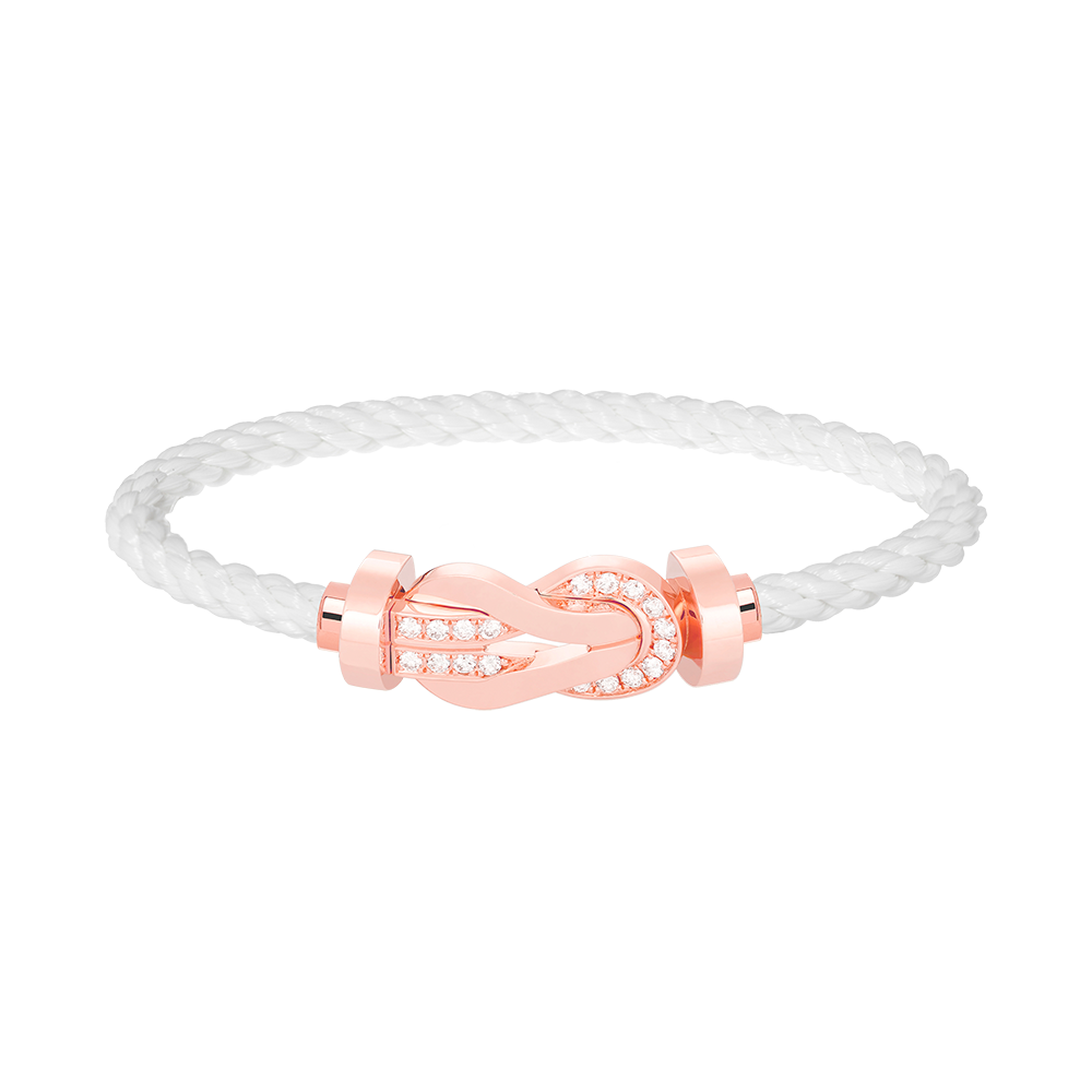 [Revel Jewelry]CHANCE LARGE 8 FIGURE BUCKLE HALF DIAMOND BRACELET ROSE GOLD