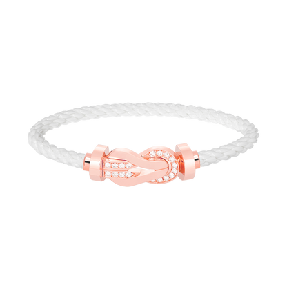 [Revel Jewelry]CHANCE LARGE 8 FIGURE BUCKLE HALF DIAMOND BRACELET ROSE GOLD