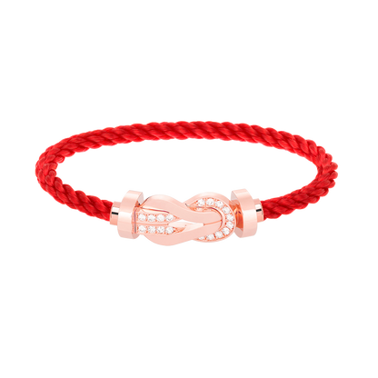 [Revel Jewelry]CHANCE LARGE 8 FIGURE BUCKLE HALF DIAMOND BRACELET ROSE GOLD