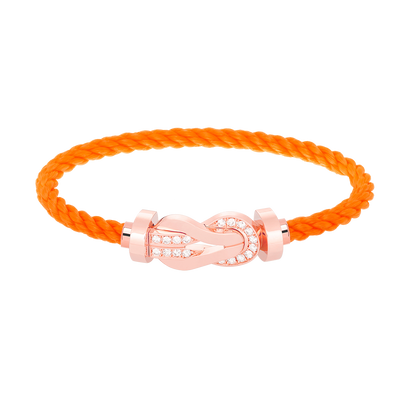 [Revel Jewelry]CHANCE LARGE 8 FIGURE BUCKLE HALF DIAMOND BRACELET ROSE GOLD