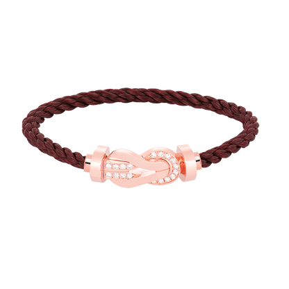 [Revel Jewelry]CHANCE LARGE 8 FIGURE BUCKLE HALF DIAMOND BRACELET ROSE GOLD
