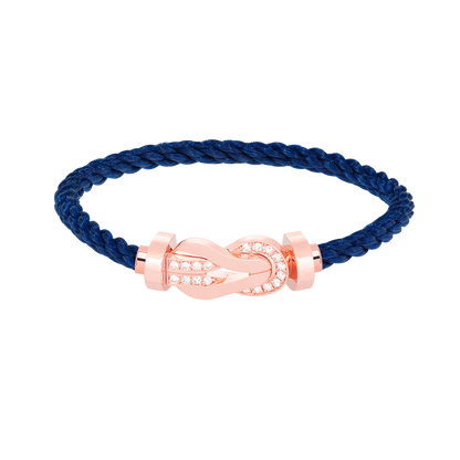 [Revel Jewelry]CHANCE LARGE 8 FIGURE BUCKLE HALF DIAMOND BRACELET ROSE GOLD