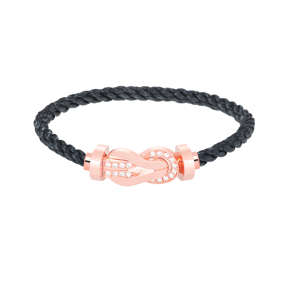 [Revel Jewelry]CHANCE LARGE 8 FIGURE BUCKLE HALF DIAMOND BRACELET ROSE GOLD