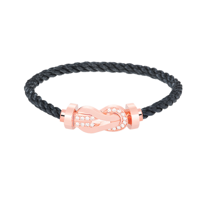 [Revel Jewelry]CHANCE LARGE 8 FIGURE BUCKLE HALF DIAMOND BRACELET ROSE GOLD