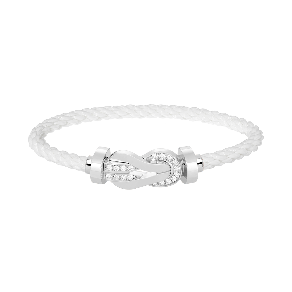[Revel Jewelry]CHANCE LARGE 8 FIGURE BUCKLE HALF DIAMOND BRACELET SILVER