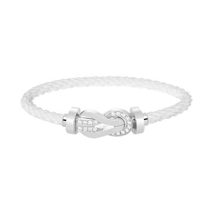 [Revel Jewelry]CHANCE LARGE 8 FIGURE BUCKLE HALF DIAMOND BRACELET SILVER