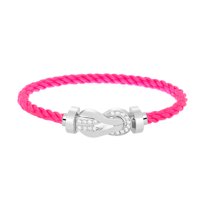 [Revel Jewelry]CHANCE LARGE 8 FIGURE BUCKLE HALF DIAMOND BRACELET SILVER