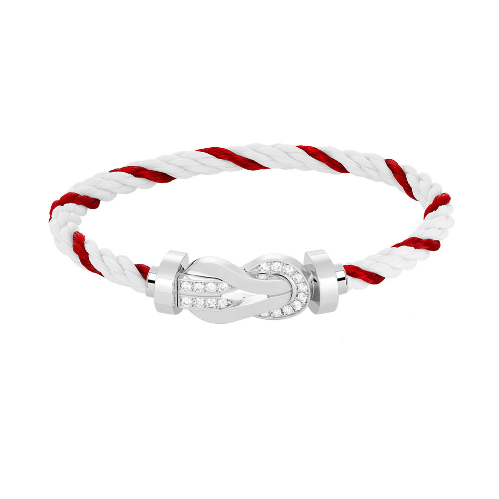 [Revel Jewelry]CHANCE LARGE 8 FIGURE BUCKLE HALF DIAMOND BRACELET SILVER