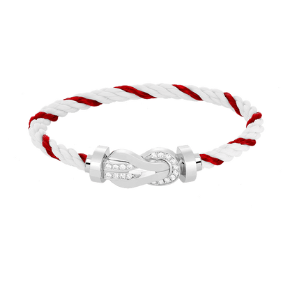 [Revel Jewelry]CHANCE LARGE 8 FIGURE BUCKLE HALF DIAMOND BRACELET SILVER