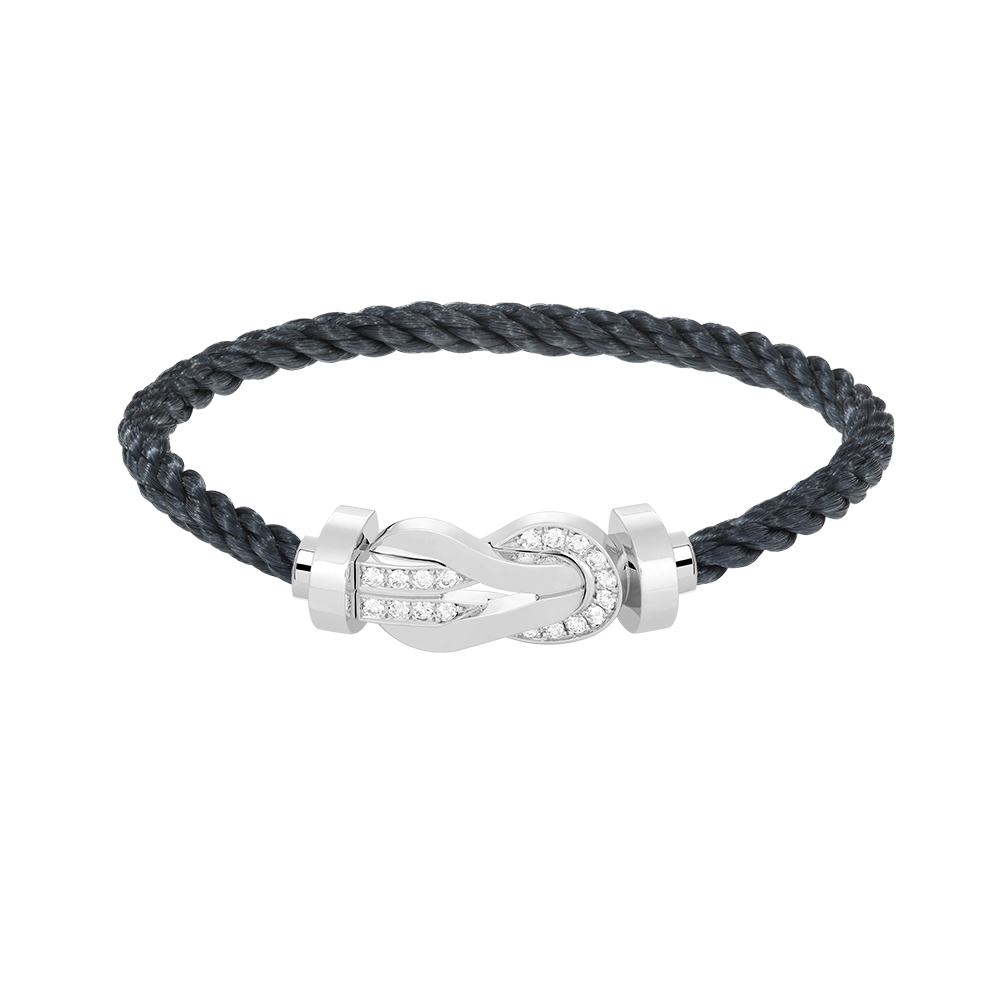 [Revel Jewelry]CHANCE LARGE 8 FIGURE BUCKLE HALF DIAMOND BRACELET SILVER