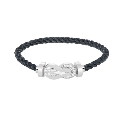 [Revel Jewelry]CHANCE LARGE 8 FIGURE BUCKLE HALF DIAMOND BRACELET SILVER