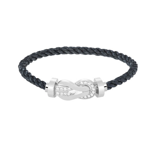 [Revel Jewelry]CHANCE LARGE 8 FIGURE BUCKLE HALF DIAMOND BRACELET SILVER