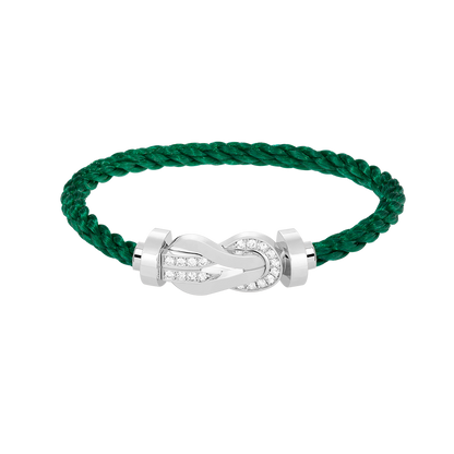 [Revel Jewelry]CHANCE LARGE 8 FIGURE BUCKLE HALF DIAMOND BRACELET SILVER