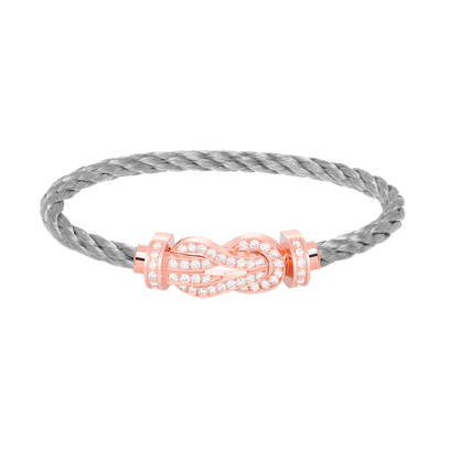 [Revel Jewelry]CHANCE LARGE 8 FIGURE BUCKLE FULL DIAMOND BRACELET ROSE GOLD