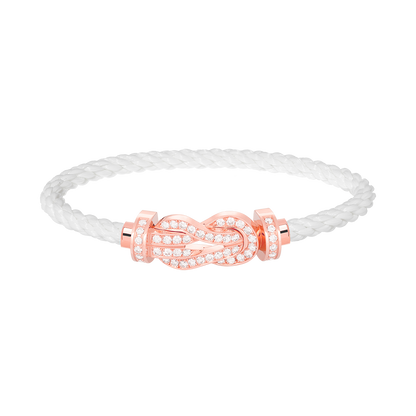 [Revel Jewelry]CHANCE LARGE 8 FIGURE BUCKLE FULL DIAMOND BRACELET ROSE GOLD