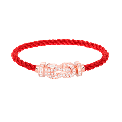 [Revel Jewelry]CHANCE LARGE 8 FIGURE BUCKLE FULL DIAMOND BRACELET ROSE GOLD