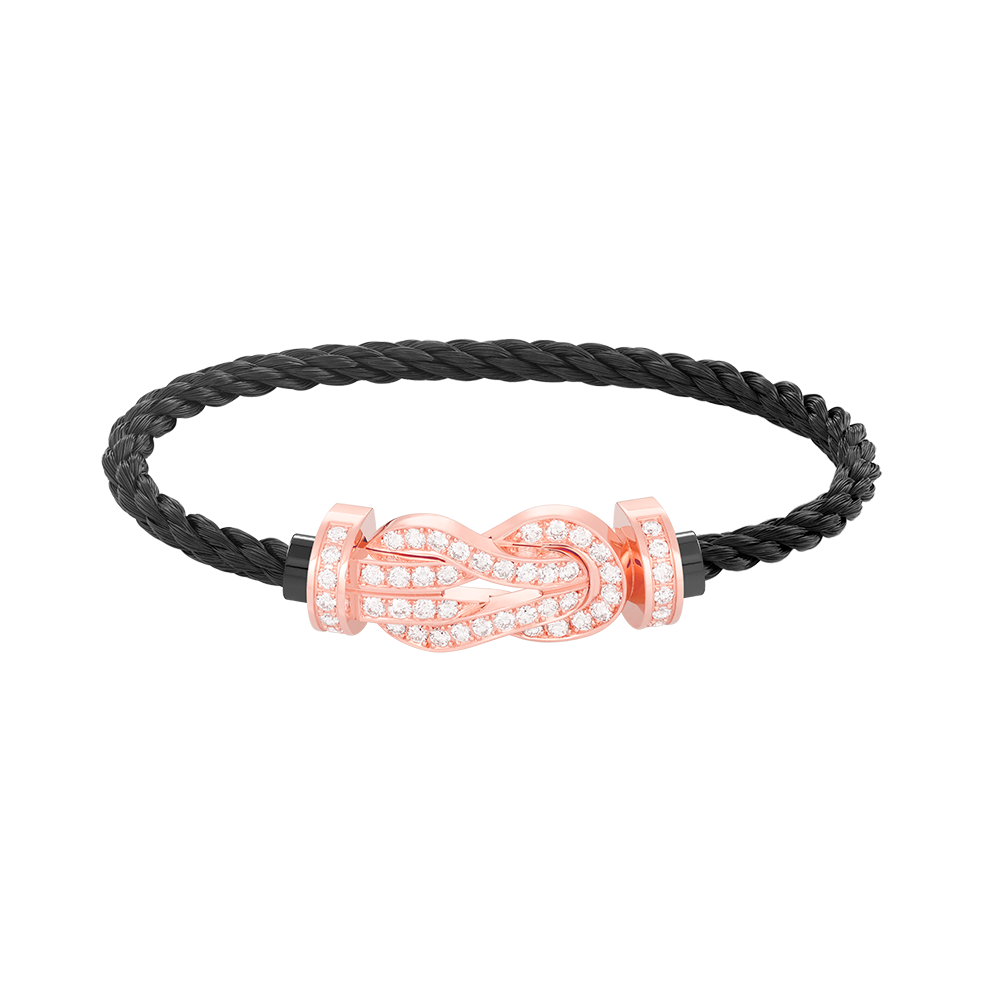 [Revel Jewelry]CHANCE LARGE 8 FIGURE BUCKLE FULL DIAMOND BRACELET ROSE GOLD