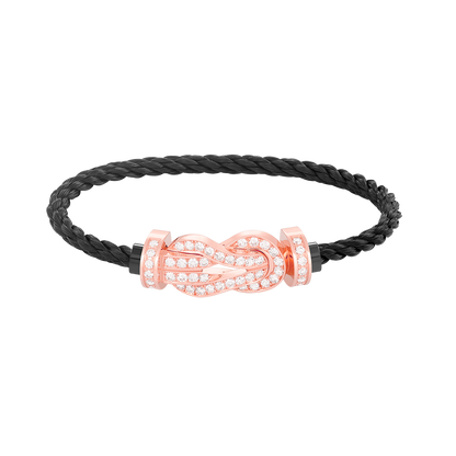 [Revel Jewelry]CHANCE LARGE 8 FIGURE BUCKLE FULL DIAMOND BRACELET ROSE GOLD