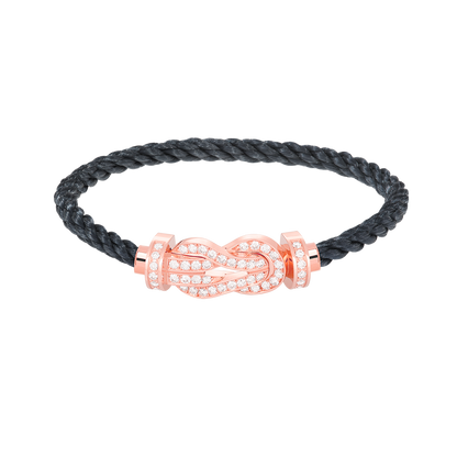 [Revel Jewelry]CHANCE LARGE 8 FIGURE BUCKLE FULL DIAMOND BRACELET ROSE GOLD