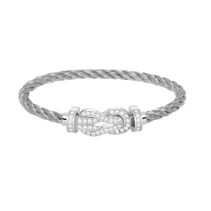 [Revel Jewelry]CHANCE LARGE 8 FIGURE BUCKLE FULL DIAMOND BRACELET SILVER