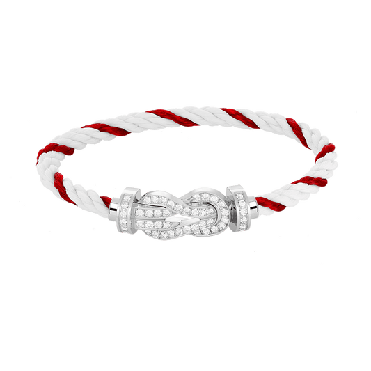 [Revel Jewelry]CHANCE LARGE 8 FIGURE BUCKLE FULL DIAMOND BRACELET SILVER