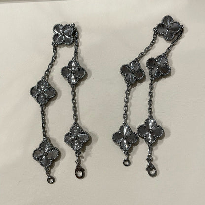 [Revel Jewelry]CLOVER 5 MOTIF BLACK BRACELET