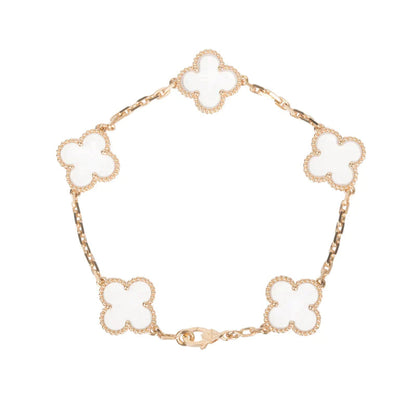 [Revel Jewelry]CLOVER 5 MOTIF ROCK CRYSTAL BRACELET