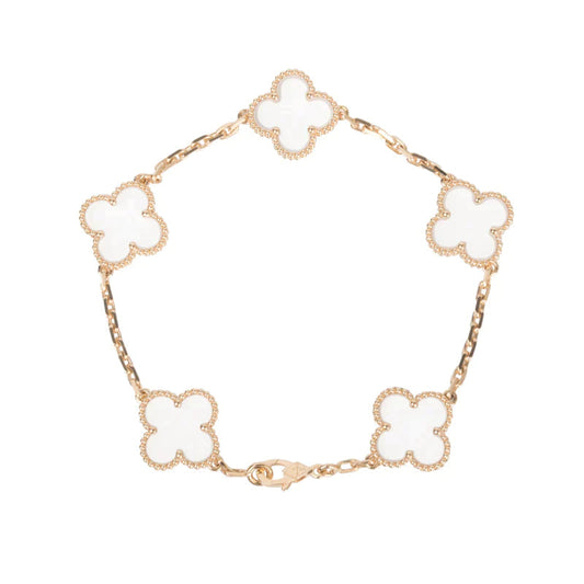 [Revel Jewelry]CLOVER 5 MOTIF ROCK CRYSTAL BRACELET
