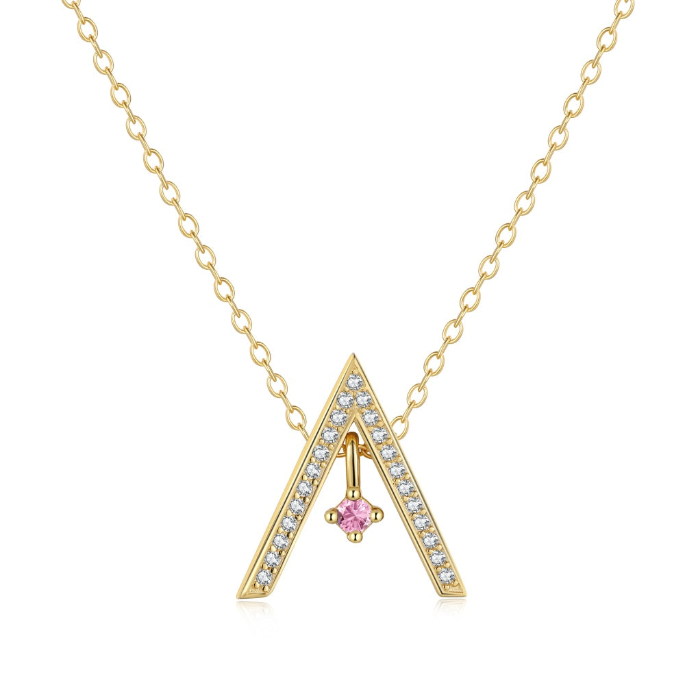 [Revel Jewelry]Sparkling "A" Shape Necklace