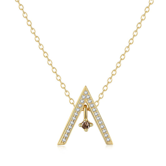 [Revel Jewelry]Sparkling "A" Shape Necklace